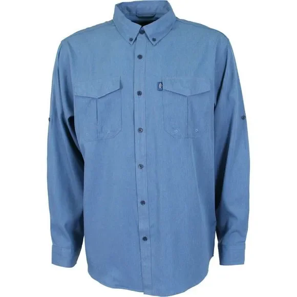 AFTCO | Shirts | Aftco Skylark Long Sleeve Tech Shirt Air Force Blue  Heather Size Small | Poshmark